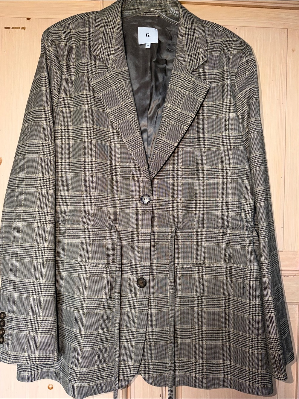 Women's Plaid Blazer in Gray - Brand